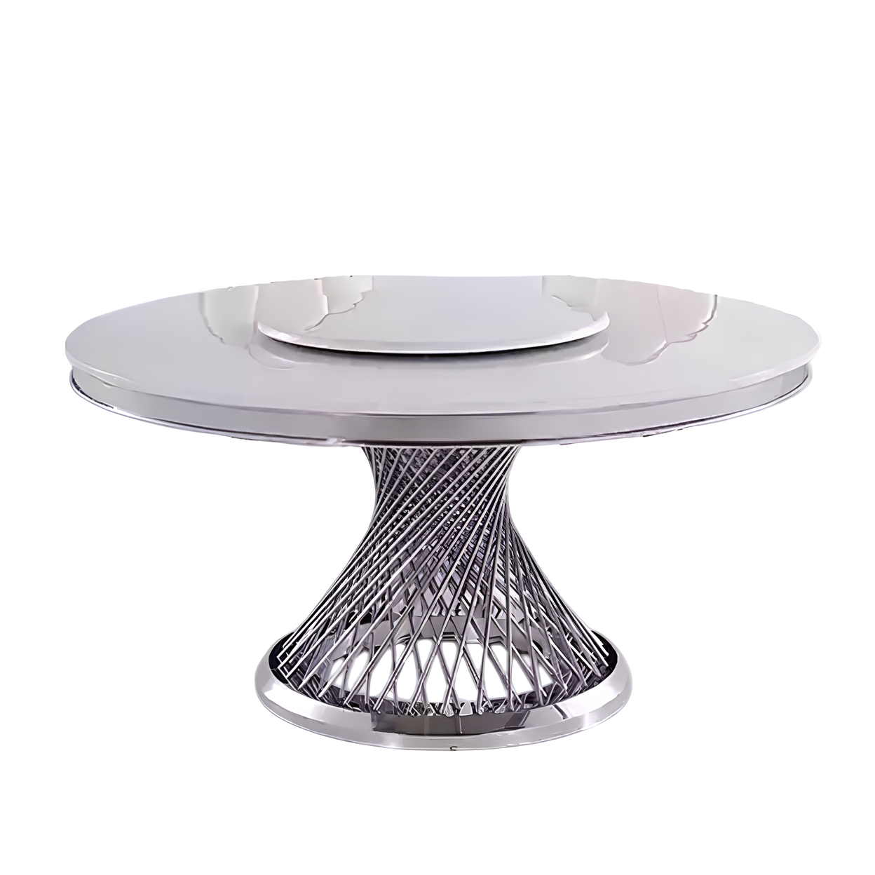 Runder Tisch Silber Fuße Chrom Rundtisch Modern Esstische Luxus 130 cm Sofort