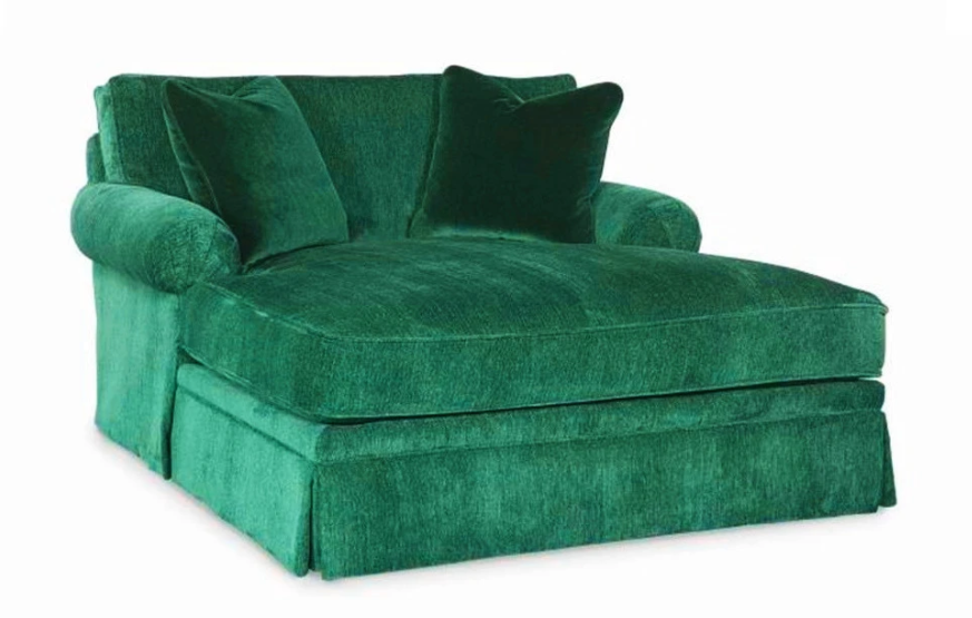 Design Chaiselongue Liege Möbel Wohnzimmer Sofa Stoff Grün Sofa Sofort