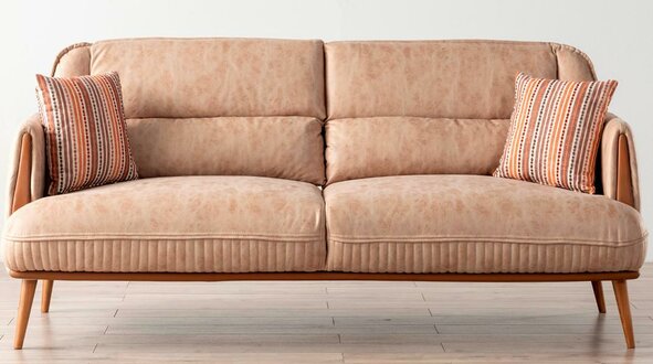 Komfortable Dreisitzer Couch Big Sofa Stilvolle Möbel Wohnzimmer Polster