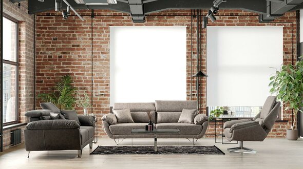 Verstellbare Couch Polster Möbel 3+3+1 Sitzgarnitur Couch Set Sitzpolster Möbel