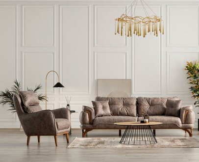 Sofa-Landschaft Gemütliche Sofa Couch 3+1 Entspannungssofa Couchgarnitur