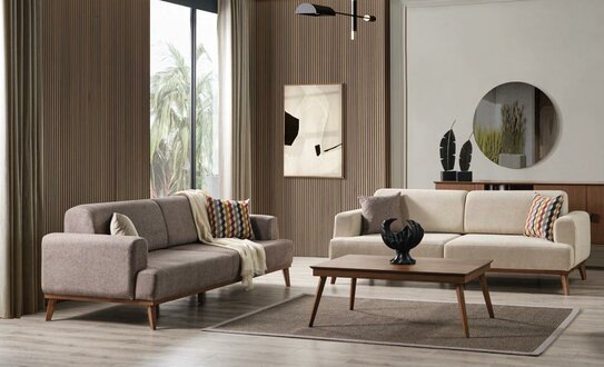 Komplett Sofaset Wohnraum Garnitur Luxus Sofagarnitur Kombination 3+3 Sofa Couch