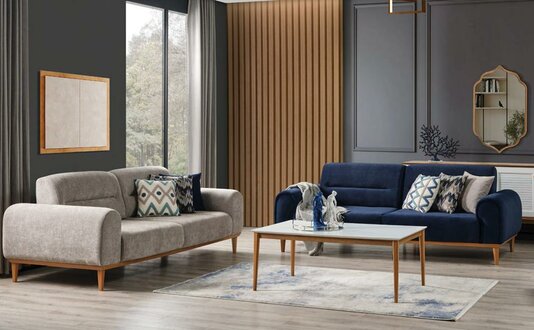 Komplett Sofaset Wohnraum Garnitur Luxus Sofa Couch Sofagarnitur Kombination 3+3