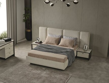 Bett Design Möbel Bett 2x Nachttische 3 tlg Schlafzimmer Set Luxus Betten