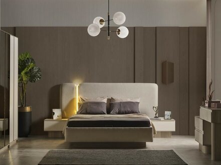 Bett 2x Nachttische 3 tlg. Schlafzimmer Set Design Modern Nachttisch Luxus Möbel