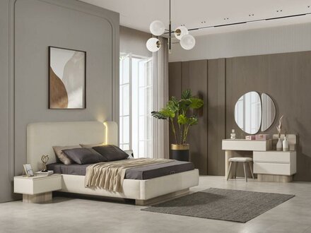 Schlafzimmer Sets Komplette Einrichtung Bett Nachttische Kleiderschrank 5tlg.