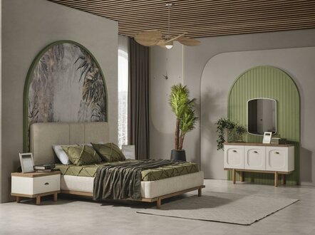 Schlafzimmer Sets Komplette Einrichtung Nachttische Bett Kleiderschrank 4tlg.