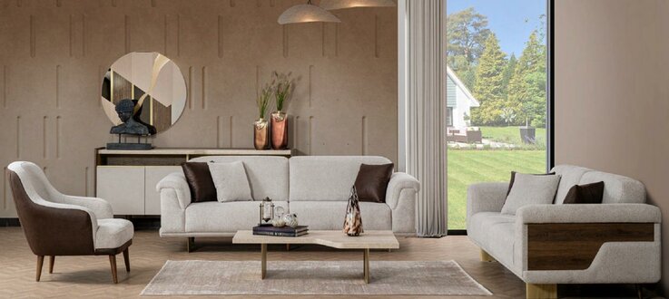 Couch Set Polstergarnitur Sitzmöbel Sofa Kombination Sitzgruppe Wohnlandschaft