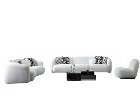 Luxus Einrichtung Wohnzimmer Sofa Couch Polster Garnitur Set Stoff Sofas 4+3+1