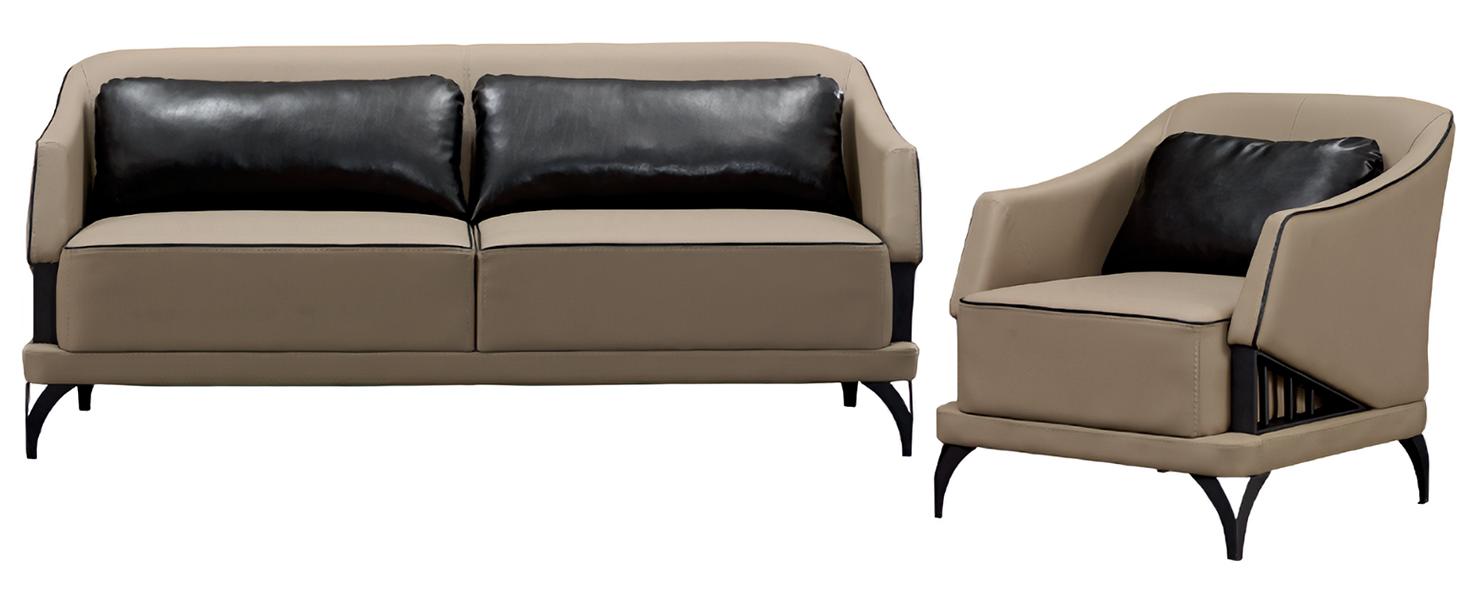 Sofagarnitur Sessel Modern Relax Exzellenz Ästhetik Eleganz Wohnzimmer 2tlg