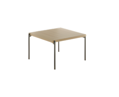Eleganter brauner schwarzer Couchtisch Holzplatte Beinen Edelstahl