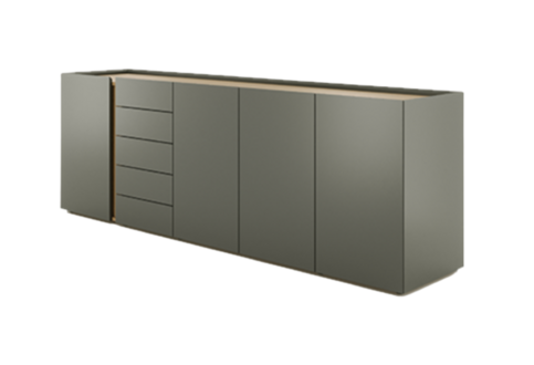 Eleganter Aktenschrank grau Stilvolle Büromöbel Büroschrank Holz Modern