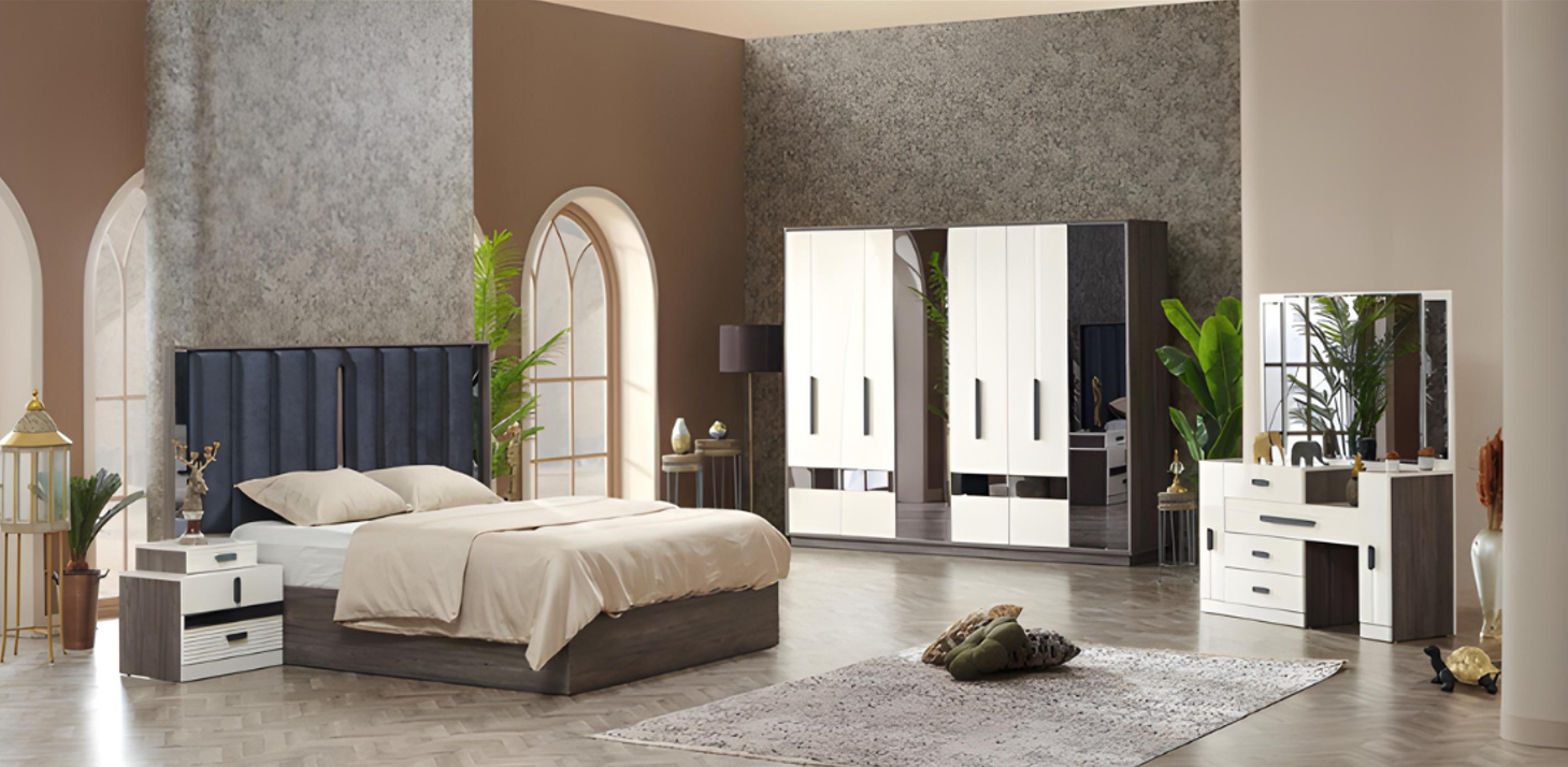 Luxus Schlafzimmer Set Bett 2x Nachttische Möbel Komplett 5tlg Schrank Luxus