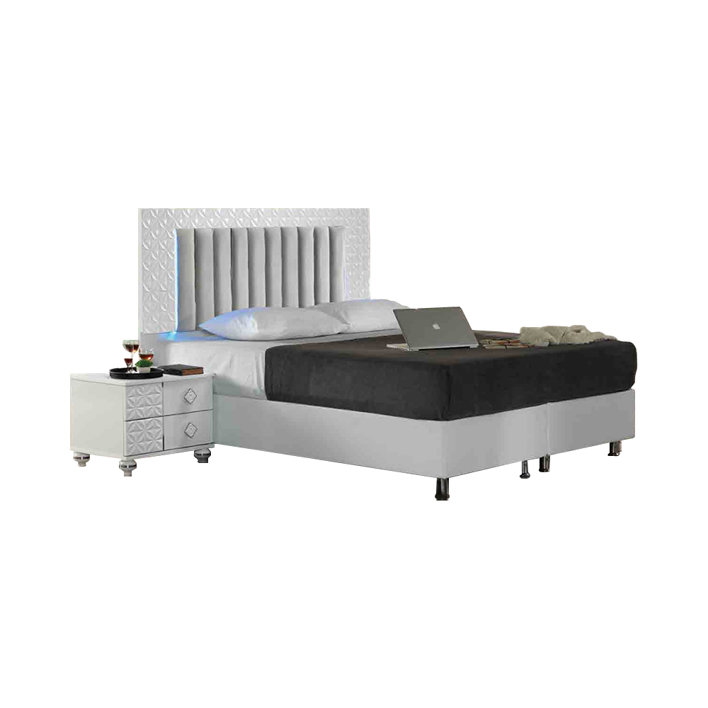 Doppelbett Bettrahmen Schlafzimmerbett Bett Grau Betten Möbel Ehebett