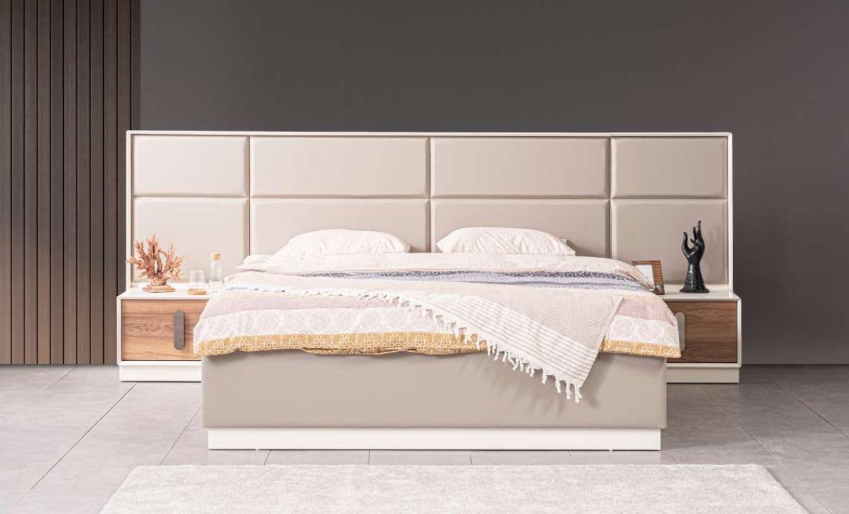 Design Schlafzimmer 3tlg. Bett 2x Nachttische Modern Luxus Set Möbel