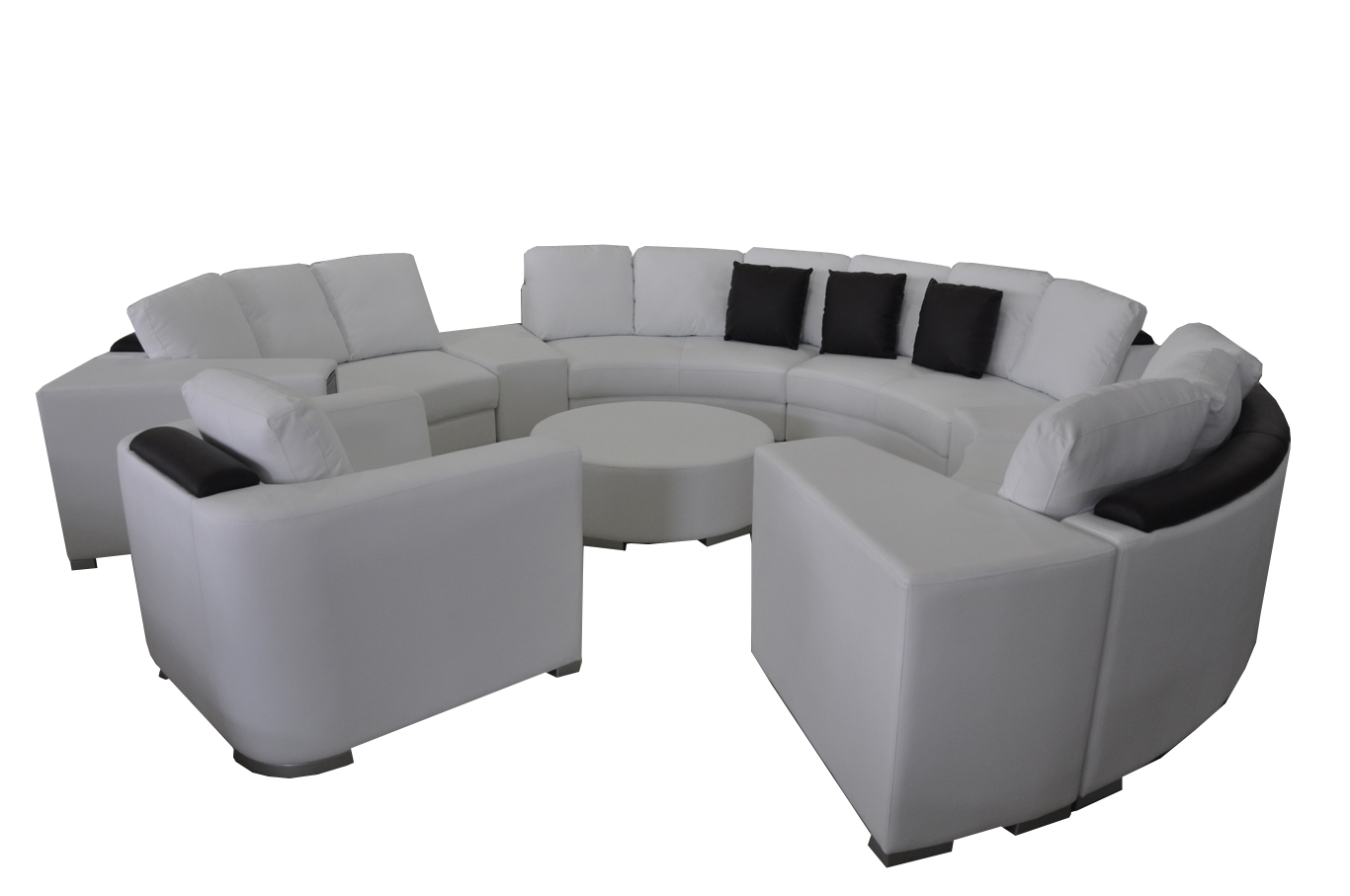 Runde Sofa mit USB Couch XXL Big Rund Couchen Wohnlandschaft U Form Rund Polster