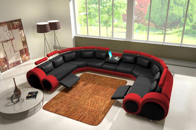 Ecksofa Sofa Couch Polster Wohnlandschaft Leder Eck Sofas Garnitur U Form Neu