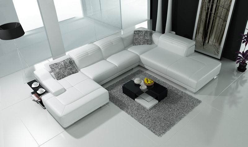 Leder Sofa Wohnzimmer Eckgarnitur Sitzgarnituren Wohnlandschaft Polsterecke +USB