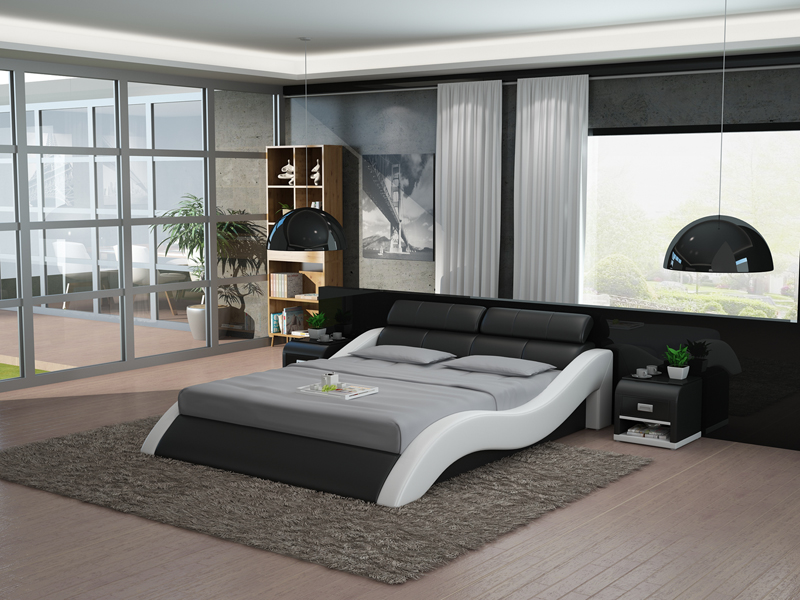 Wasserbett Hotel Doppel Bett Betten Komplett Lederbett Polsterbett Wasser LB8828