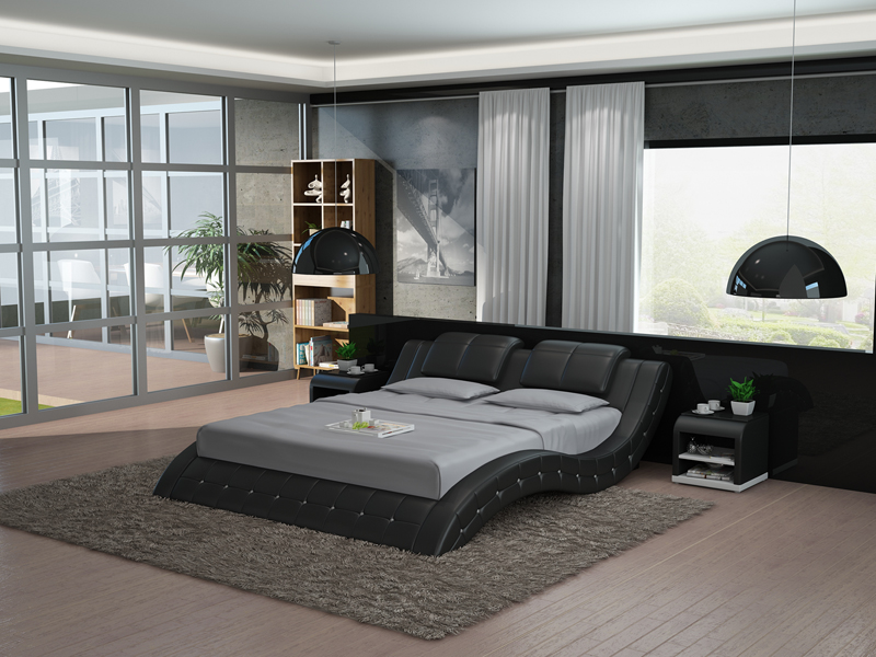 Wasserbett Hotel Doppel Bett Betten Komplett Lederbett Polsterbett Wasser LB8824