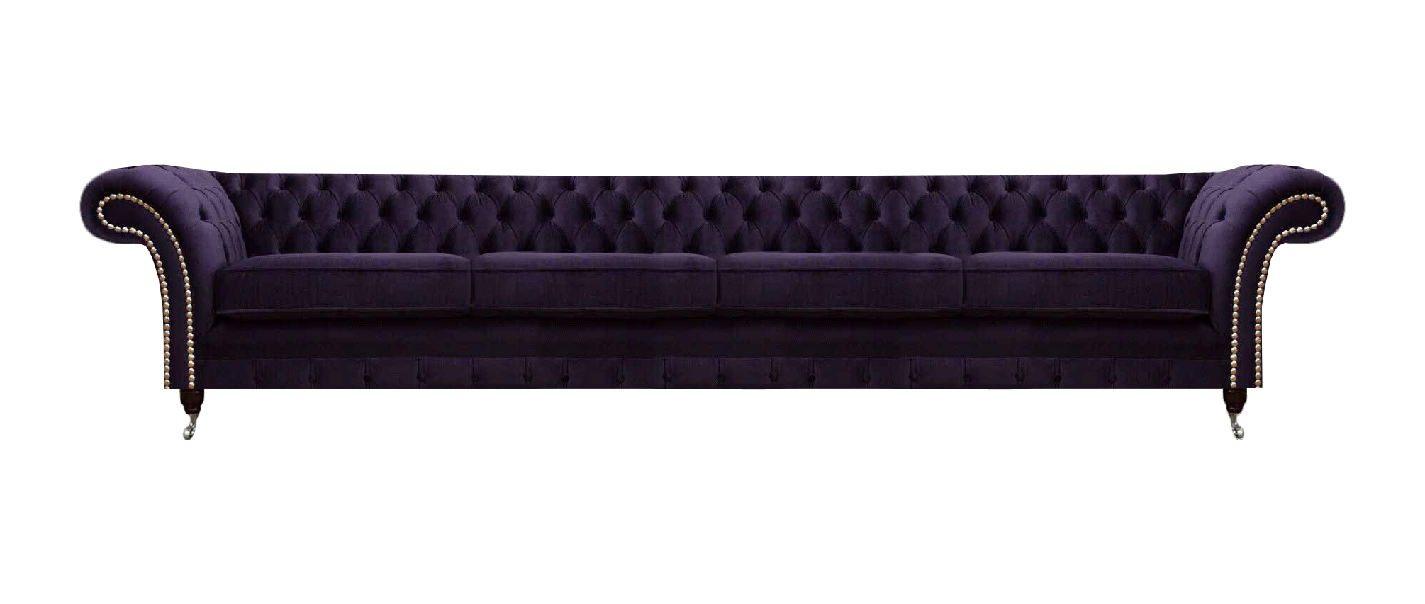Polster Textil Lila Wohnzimmer Chesterfield Viersitzer Sofa Couch Polstermöbel