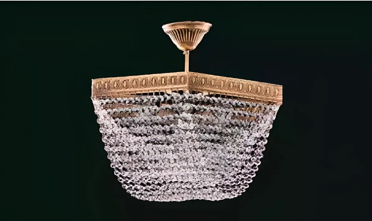 Deckenlampe Deckenleuchter Luxus Gold Kronleuchter Lüster Kristall Art