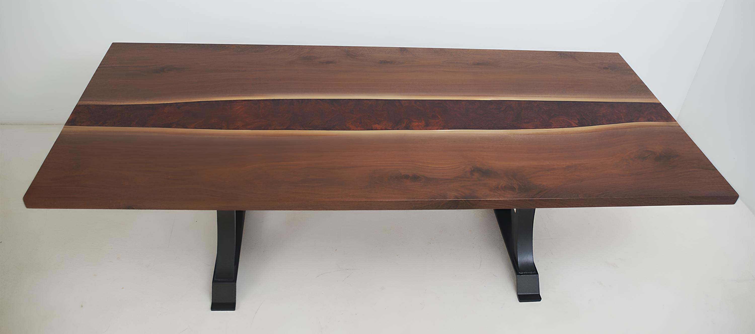 epoxid harz esstisch echtes holz massive möbel wasserfall epoxy tisch 240x100cm