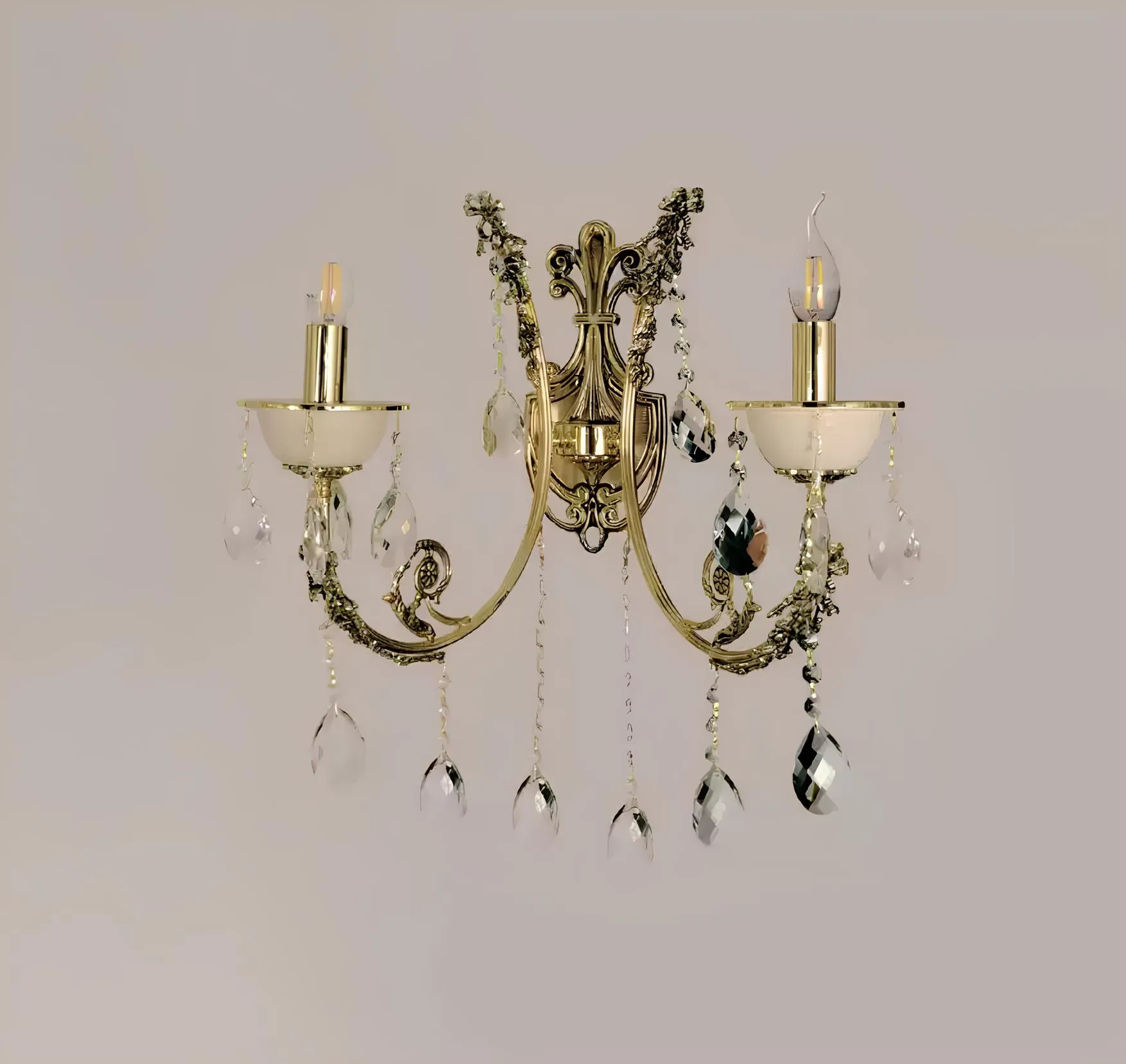 Wandleuchte Wandlampe Wandleuchten Art Lüster Wand Lampe Gold Kristall