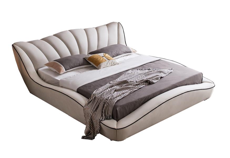 Bett Luxus 180x200 Grau Schlafzimmer Kunstleder Möbel Modern Design Neu