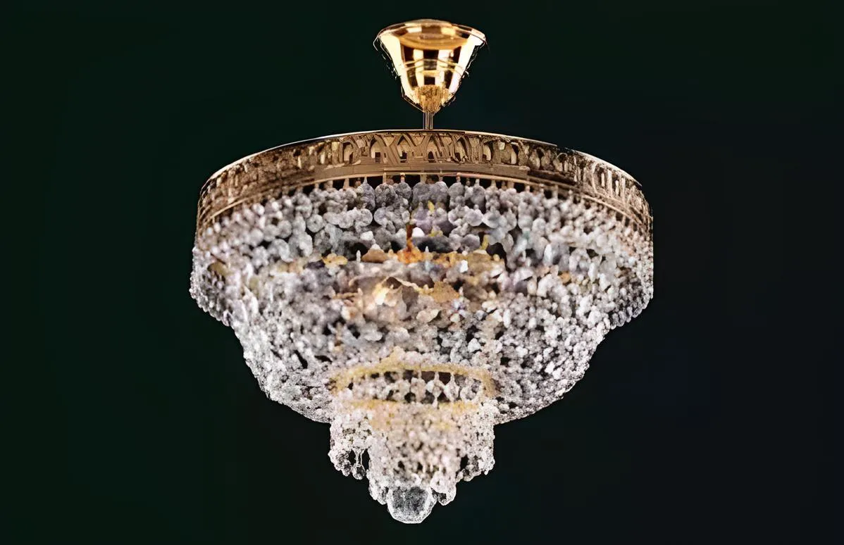 Kronleuchter Deckenleuchter Luxus Gold Deckenlampe Lüster Kristall Art