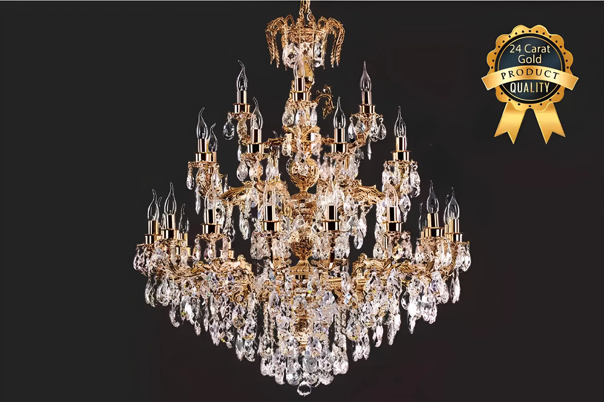 Moderne Kronleuchter Leuchte klassisch Luxus Wohnzimmer Brass Kristall