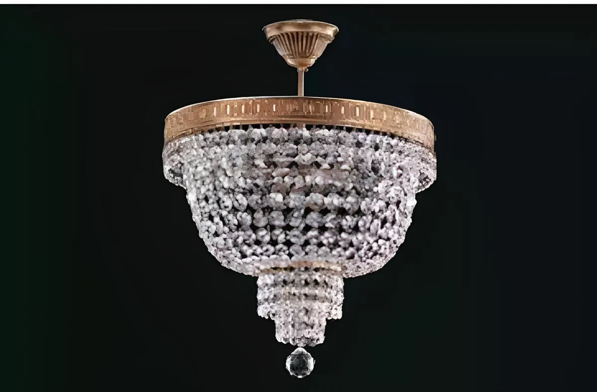 Deckenleuchter Luxus Gold Kronleuchter Deckenlampe Lüster Kristall Art