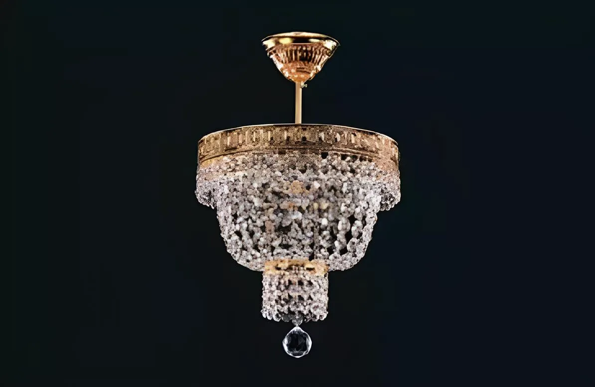 Kronleuchter Deckenleuchter Luxus Gold Deckenlampe Lüster Kristall Art