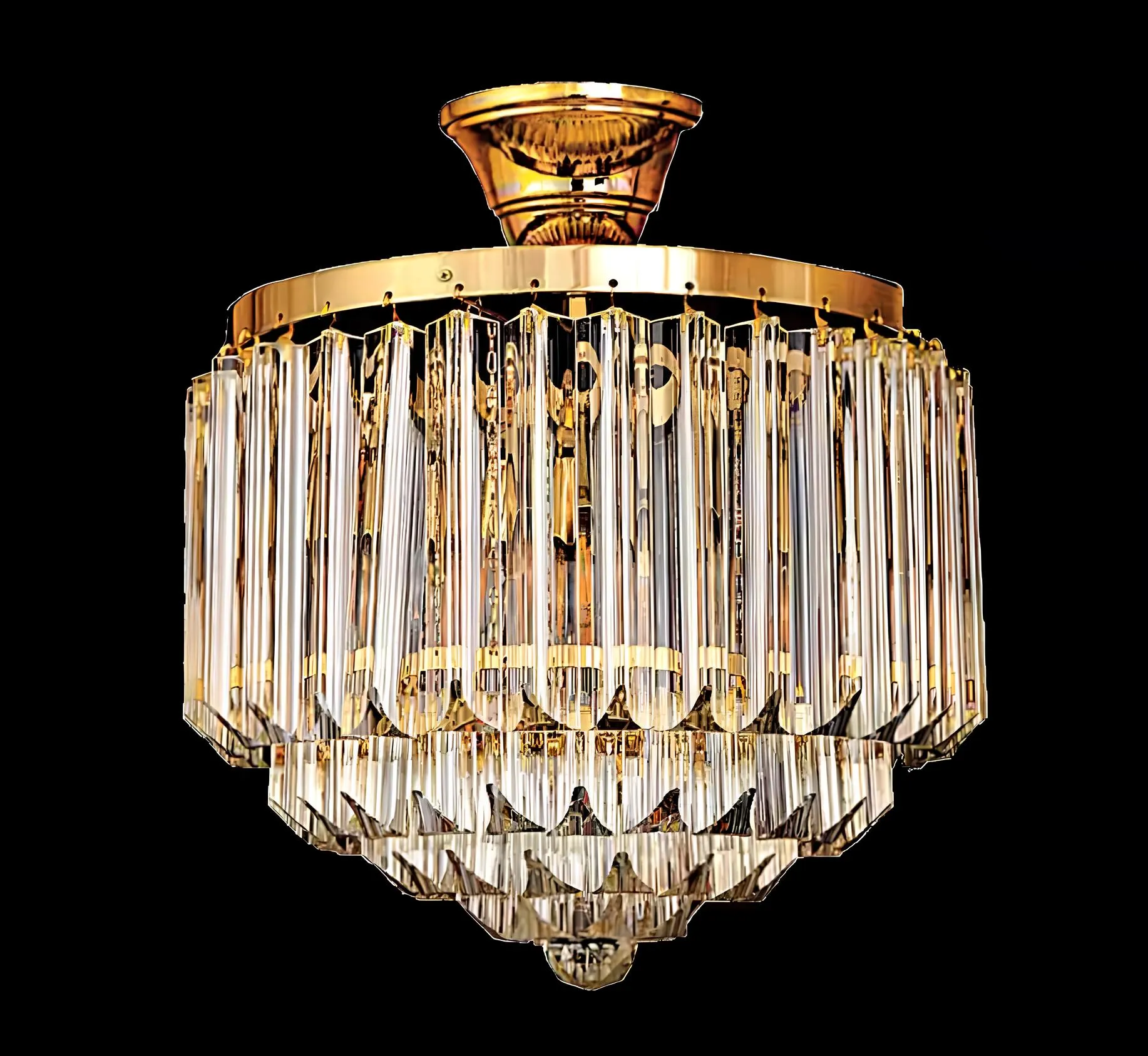 Deckenleuchter Luxus Gold Kronleuchter Deckenlampe Lüster Kristall Art