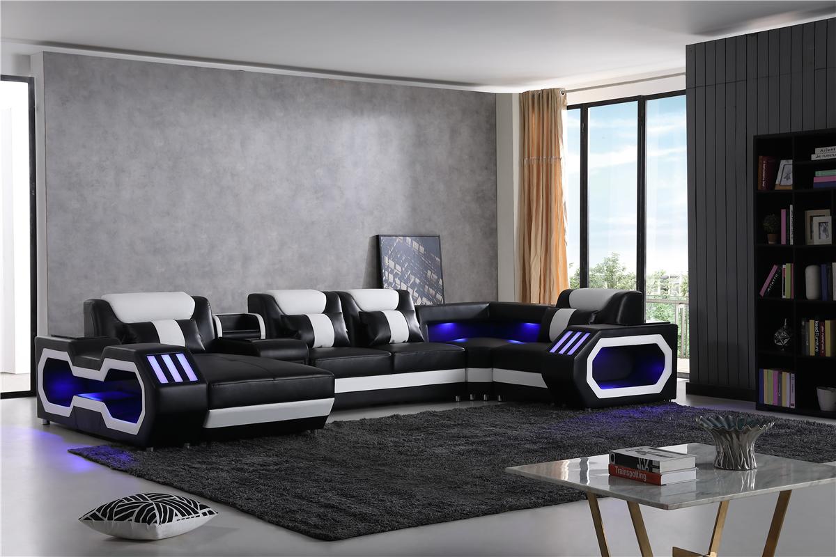 Mega große Wohnlandschaft - Beleuchtungs System Sofa Polster Neu Couch jvmoebel®