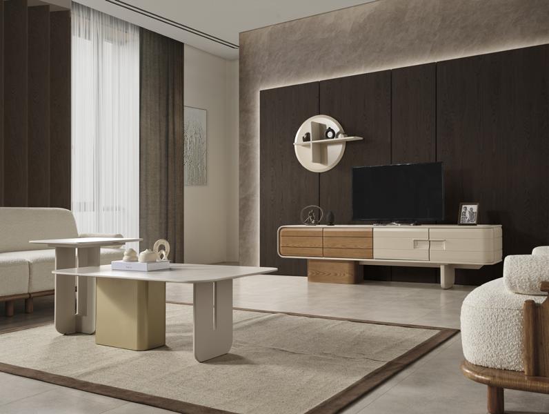 Wohnzimmer Set Beistelltisch Couchtisch TV Ständer Wandregal Holzmöbel