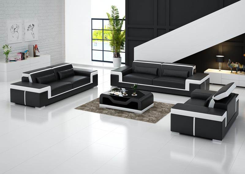 Sofagarnitur Couch Polster Sofa 3+1+1 Komplett Set Garnituren Design Leder 3tlg.