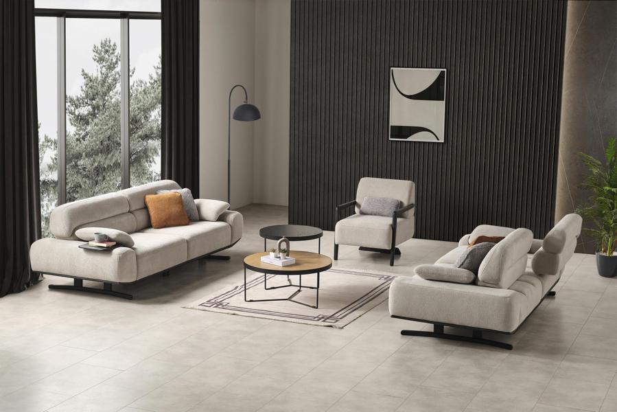 Sofagarnitur Polstermöbel Designer Sofa Set Wohnzimmer 3+3+1 Sitzmöbel