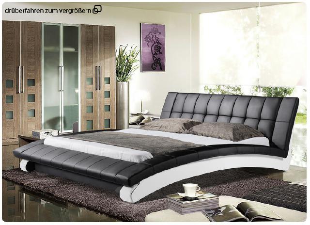 Wasserbett Komplett Lederbett Polsterbett mit Matratze Neu MICHA Bett Betten