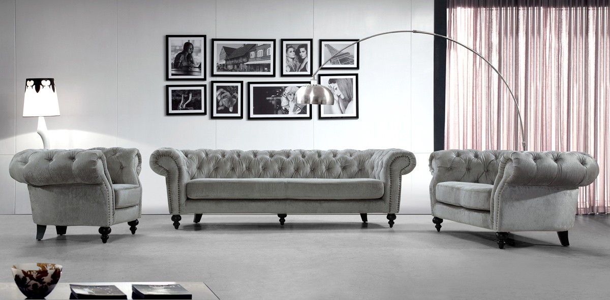 Chesterfield Big XXL Sofagarnitur Polster Set Couch Sofa Garnitur 5+4+1 Textil
