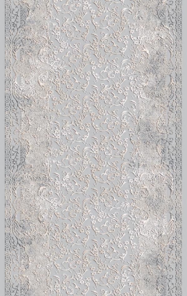 Teppich Grau-Weiß Kunstfaserteppich Kurzflor Wohnzimmer Designer Teppiche