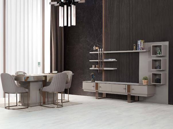 Modern Esszimmer Set Besteht aus Esstisch+4x Stühle+Sideboard 6tlg.