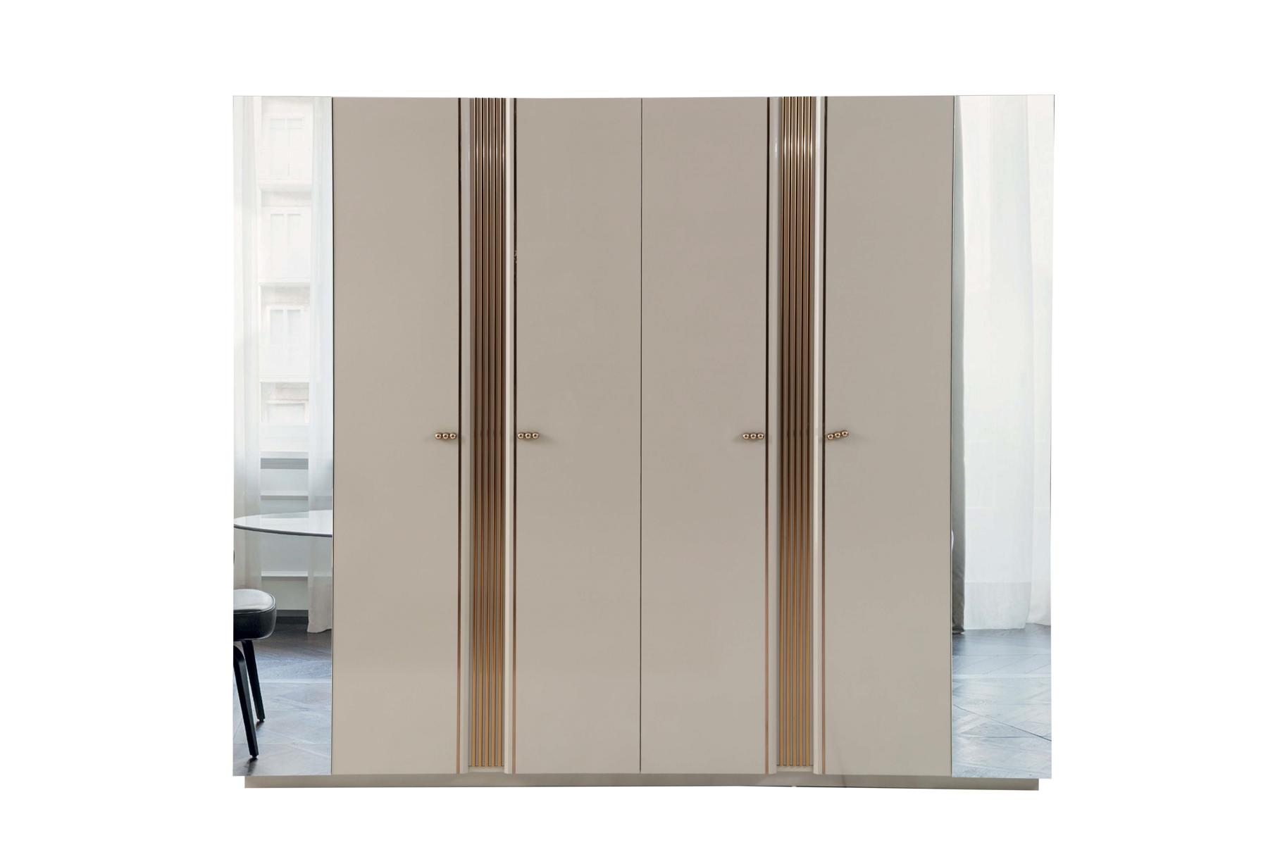 Design Kleiderschrank Beige Holz Schrank Kinderzimmer 6-tür Neuheit
