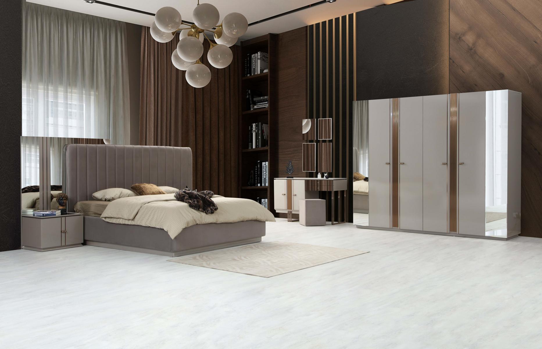Perfekte Schlafzimmer Set Bett 2x Nachttische Kleiderschrank Schminktisch