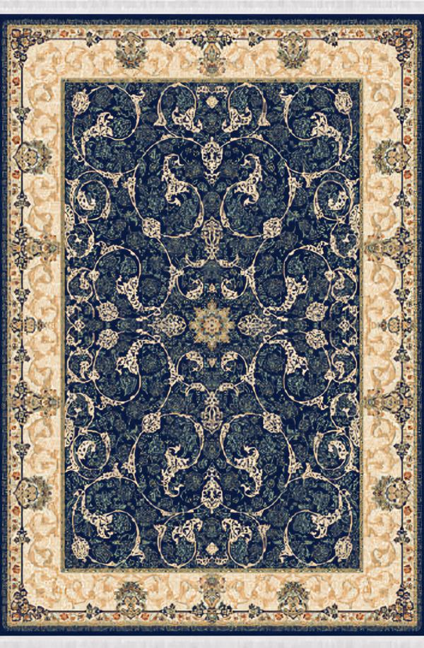 Orientteppich Kunstteppich Klassisch Vintage Kurzflor Teppich Blau Beige 150x233