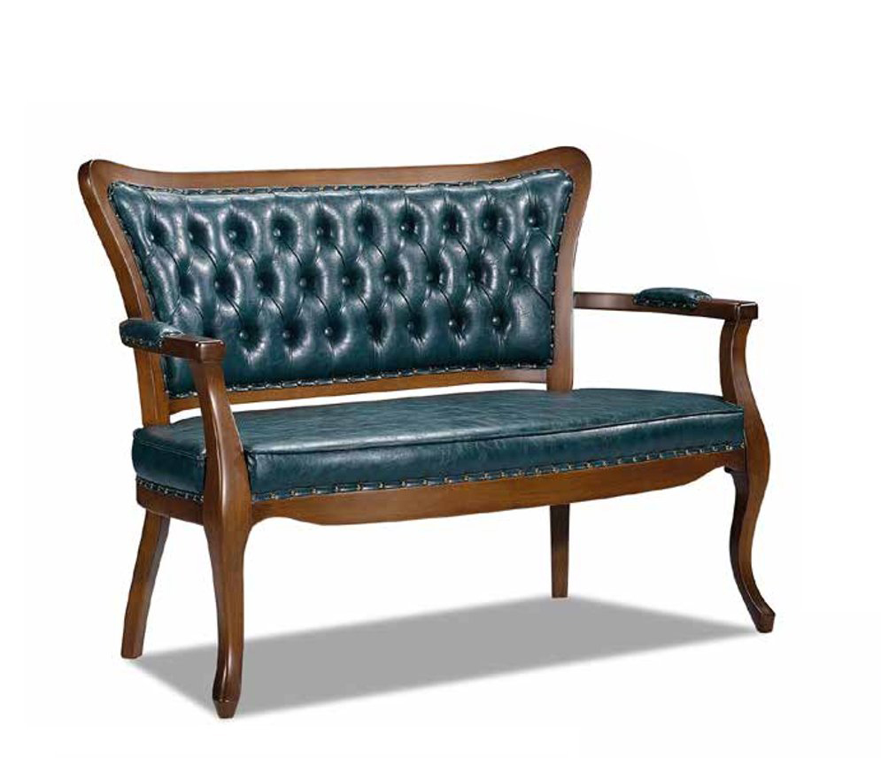Grün Luxus 2-Sitzer Wohnzimmer Chesterfield Bank Designer Sitzmöbel Sofa
