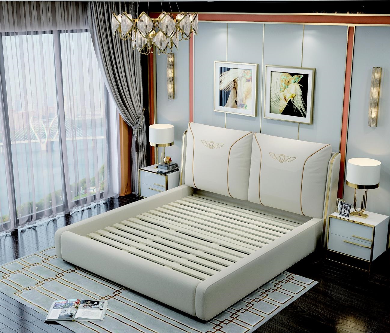 Bett 2x Nachttisch 3tlg. Schlafzimmer Set Design Modern Luxus Schlafzimmer Hotel