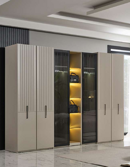 Kleiderschrank Design Luxus Schrank Modern Biege Stil Schlafzimmer Möbel Neu