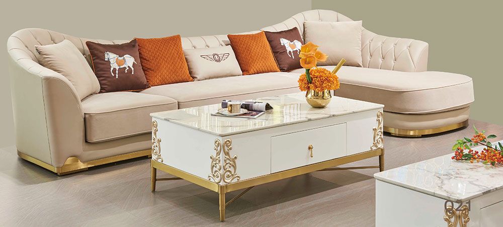 Modernes Sofa Ecksofa L Form Couchtisch Hocker Ecksofa Polster Hocker 2tlg. Set