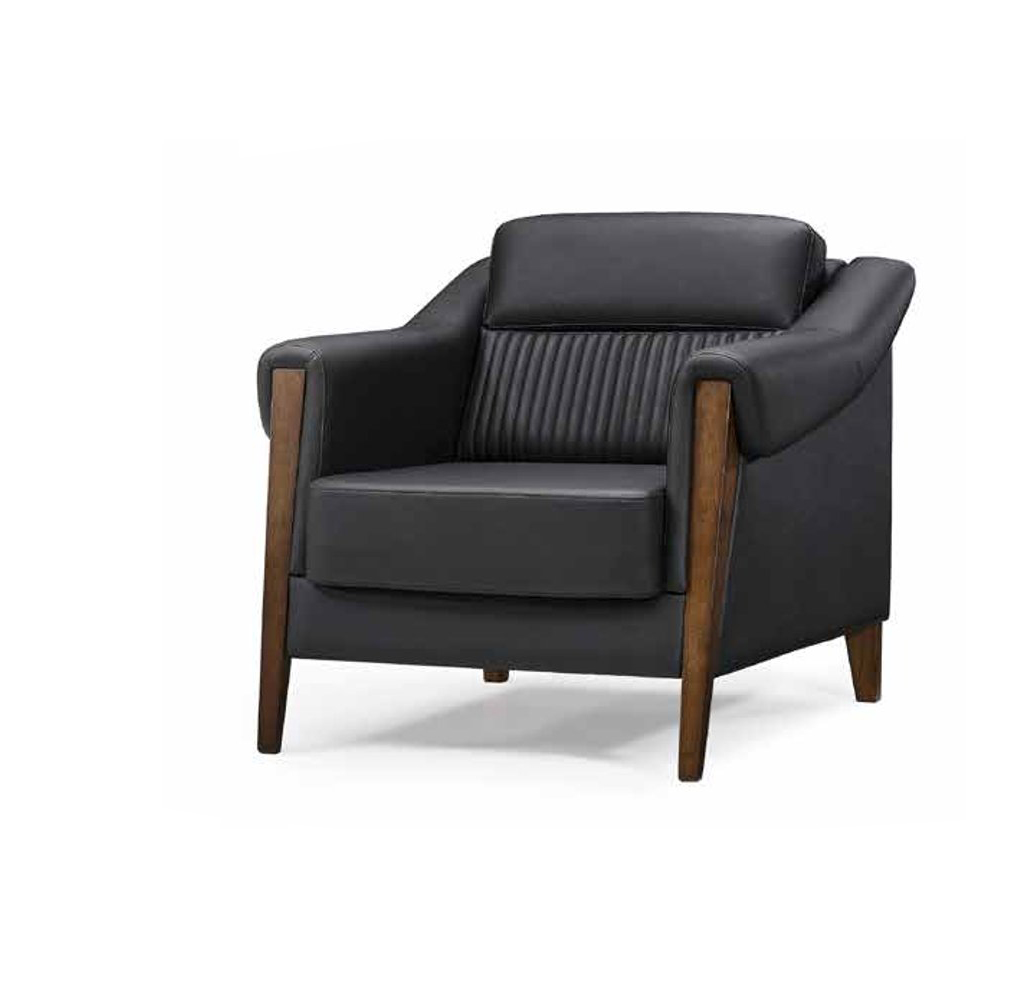 Luxus Sessel Polster Relax Wohnzimmer Möbel Modern Design Schwarz